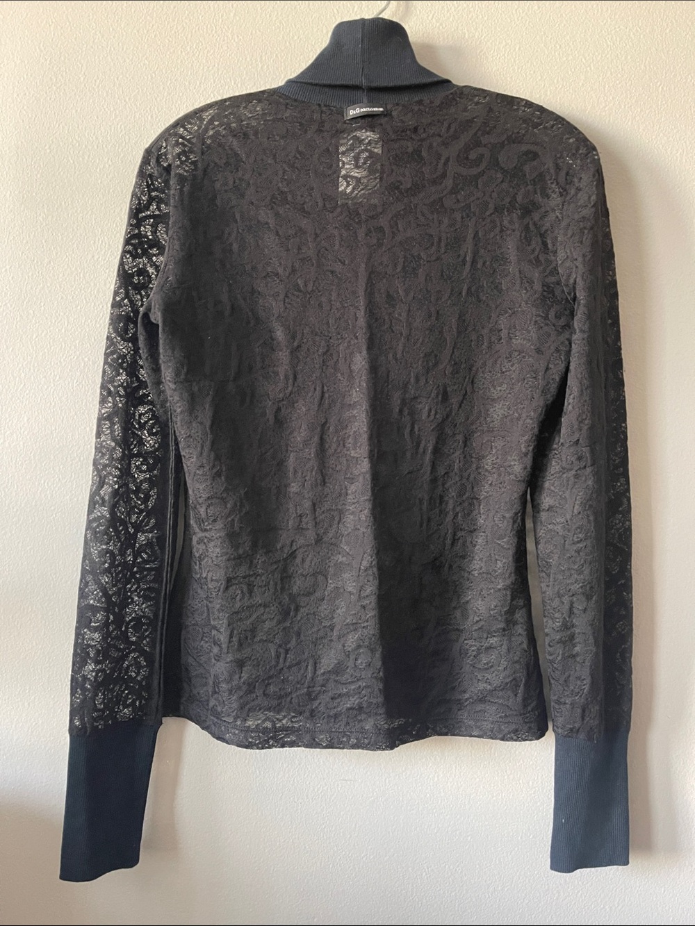 Dolce & Gabbana Lace Long Sleeve Turtleneck Top vintage